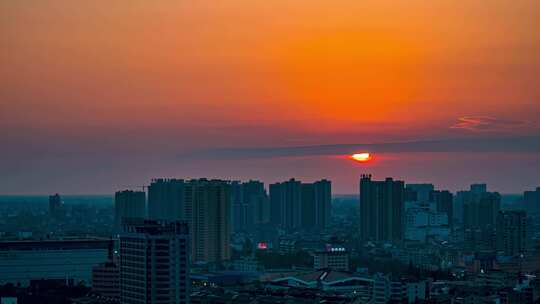 城市日落延时 日落 夕阳 风光 4K 天空