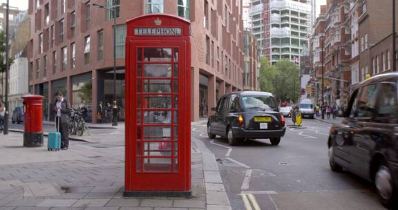 伦敦街头的红色电话亭