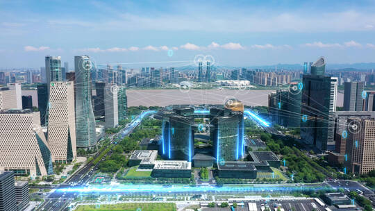 杭州钱江新城科技都市智慧都市视频素材模板下载