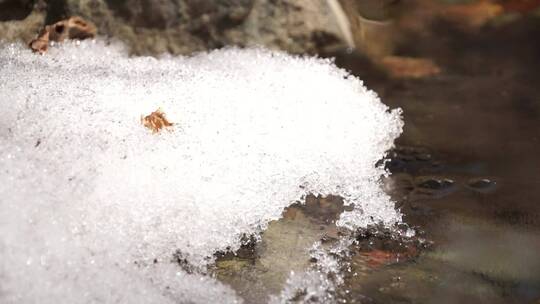 春天来了冰雪消融视频素材模板下载