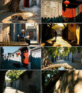 胡同唯美空镜 胡同光影人文高清在线视频素材下载