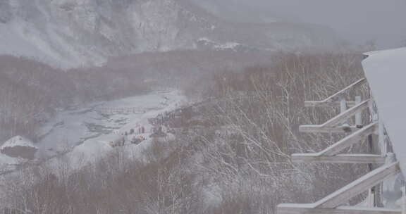 被雪覆盖的长白山北坡景区风光