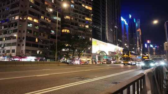 香港告士道夜景街景