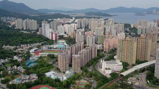 俯瞰香港风景秀丽的城市道路