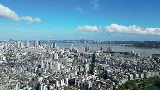 航拍汕头城市风光汕头大景