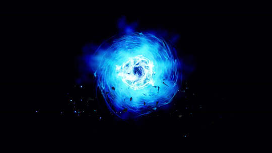 蓝色能量球特效画面