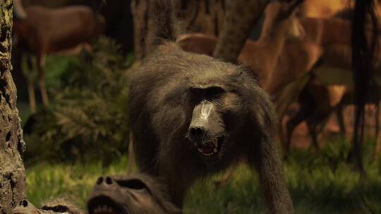 狒狒大猩猩野生动物标本视频素材模板下载
