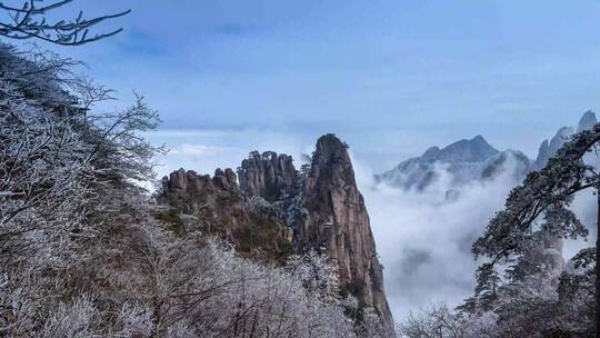 黄山云海雪景图