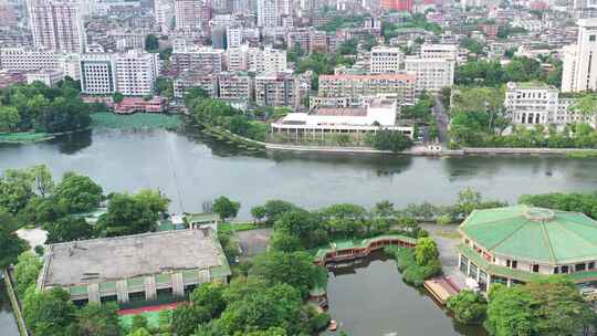 广州东山湖航拍城市公园