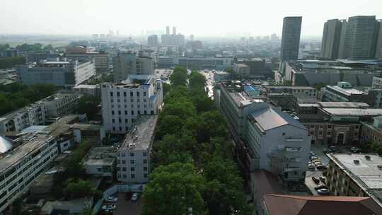 河南新乡城市建设绿化植物航拍