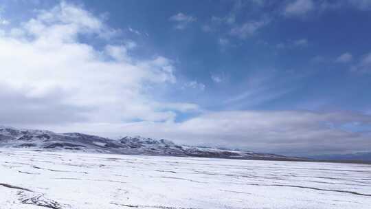 航拍青藏高原青海祁连山脉天境祁连雪山雪景