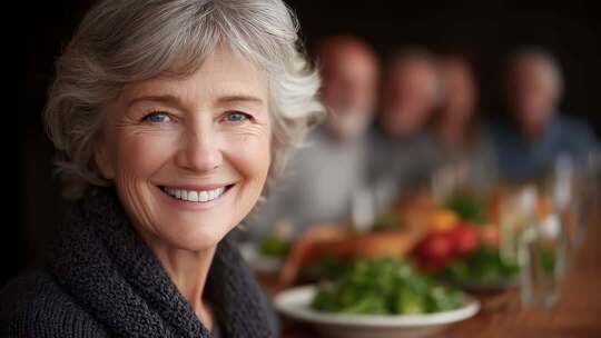 幸福家庭聚餐长辈慈祥笑容温暖治愈
