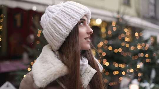 smiling-woman-enjoys-winter