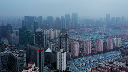 上海浦东八佰伴建筑群航拍视频素材模板下载