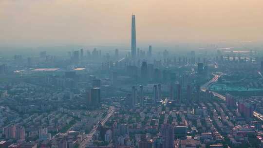 天津市城市建设航拍高楼大厦风景风光美景摩