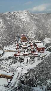 威海广福寺雪景航拍