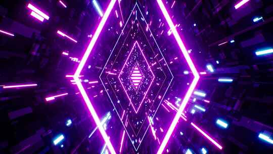 霓虹光线隧道穿梭背景素材