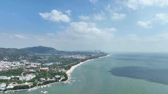 厦门海岸线航拍城市环岛南路风光海边风景