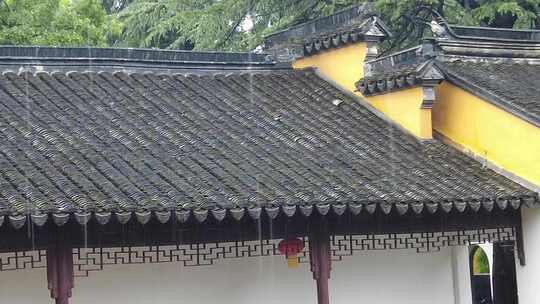 古建筑下雨素材苏州北寺塔实拍