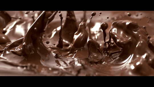 倒巧克力液体流动巧克力酱融化松露