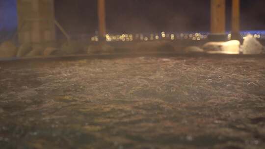 青岛红树林汤泉，冬季泡温泉视频素材模板下载