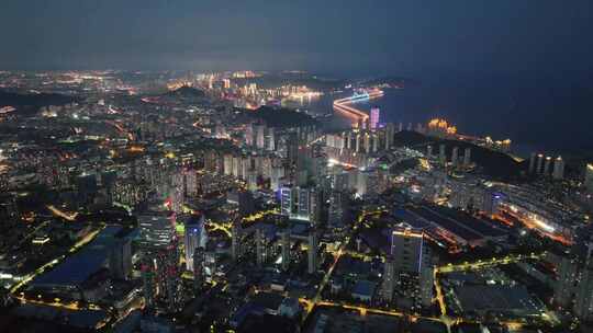 城市夜景航拍 城市夜景