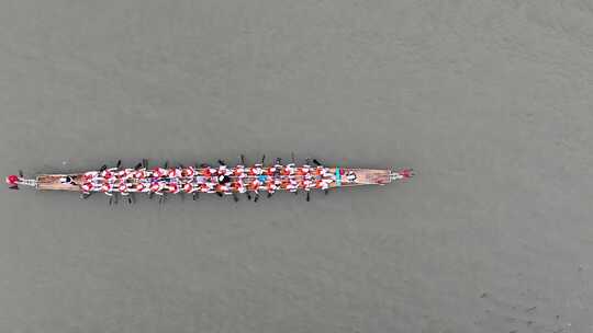 温州端午节赛龙舟航拍