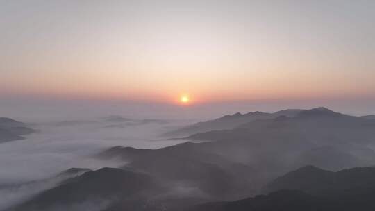 航拍山川云海朝阳日出