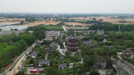 河南商丘芒砀山旅游区夫子山景区航拍