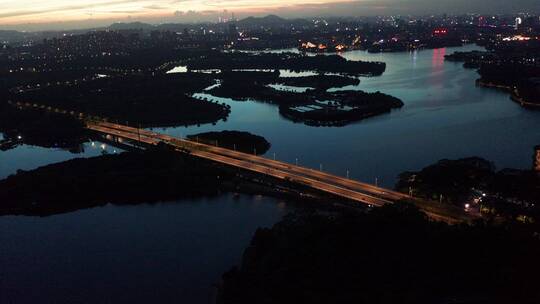 东莞松山湖风景区夜景