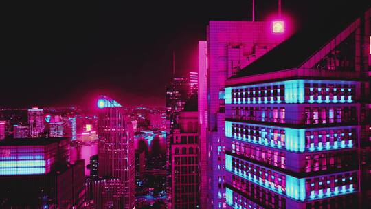 上海银行赛博夜景