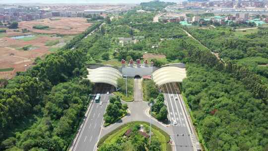 厦门市翔安区主城区城市大景翔安大道拍摄