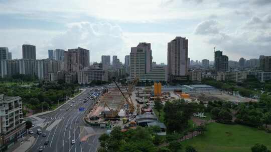 城市建设地铁建设工地施工