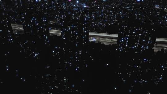 上海深夜万家灯火视频素材模板下载