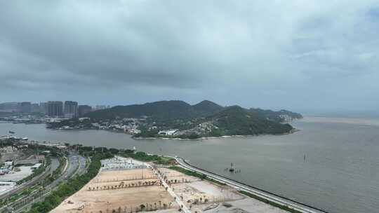 澳门山峰航拍竹湾顶山头