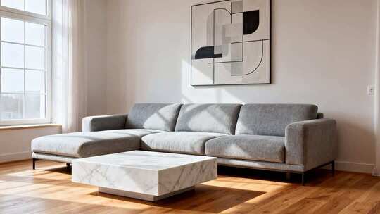 现代简约风格客厅沙发与茶几