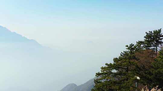 航拍秋天秦岭山顶云海风景