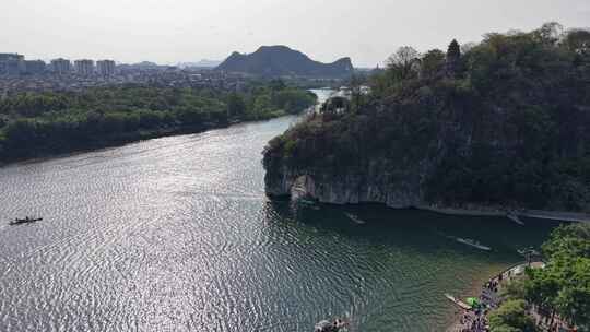 航拍广西桂林象山景区