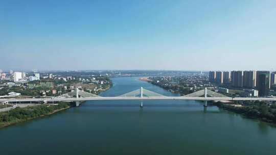湖南衡阳东二环湘江大桥航拍视频素材模板下载