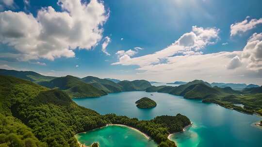 青山绿水自然风光全景