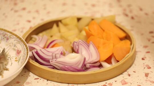 鲜虾螃蟹蔬菜时蔬制作肉蟹煲海鲜锅食材