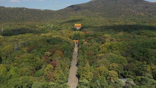 航拍南京钟山景区