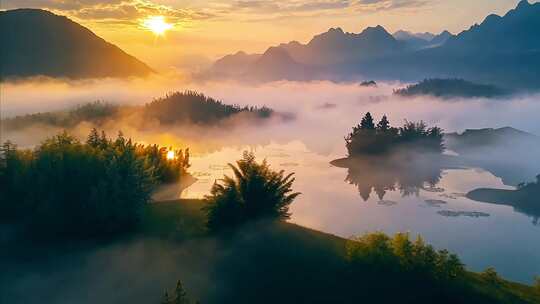 4K意境山水水墨山水风景