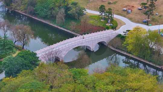 江南水乡小桥流水航拍风景大自然风光美景浙