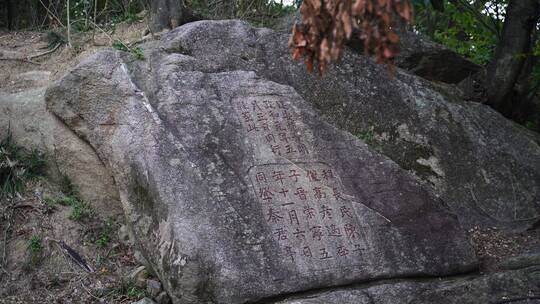 泉州九日山石刻碑文雕刻文字古代摩崖石刻视频素材模板下载