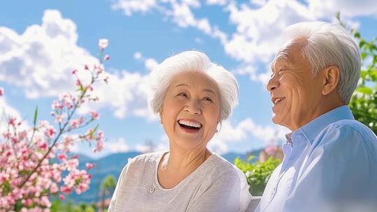 老人保险医疗笑脸幸福运动浪漫夕阳红