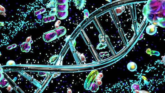 细菌的抽象医学动画