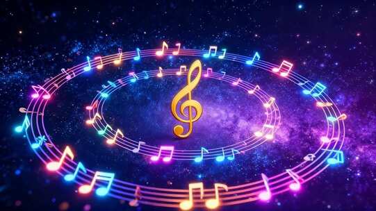 星空背景音乐音符特效素材