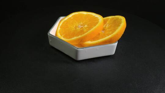 新鲜有机橙子伦晚橙切片视频素材模板下载