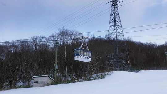 日本大雪北海道冬季小樽缆车